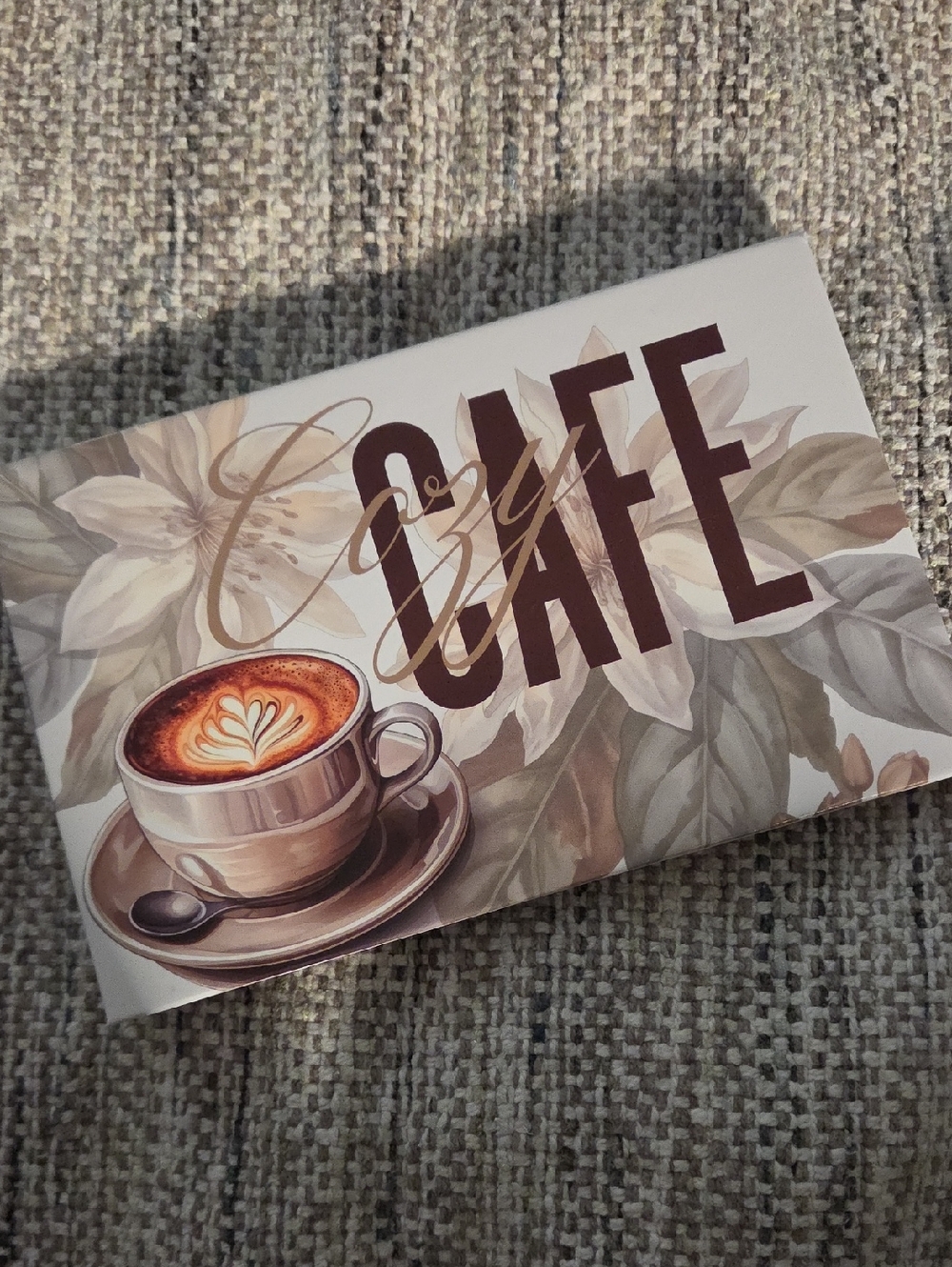 Decorative Coffee Themed Art Print - Neutral Brown Palette